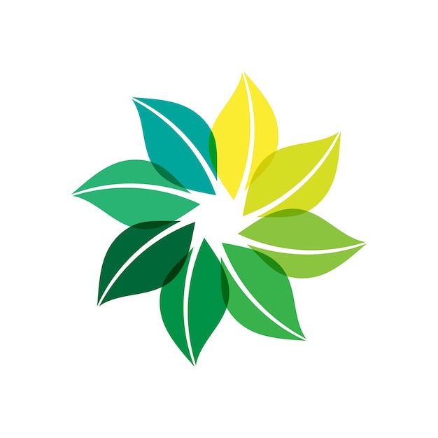 Zielony Liść Logo Ekologia Natura Element Wektor Ikona