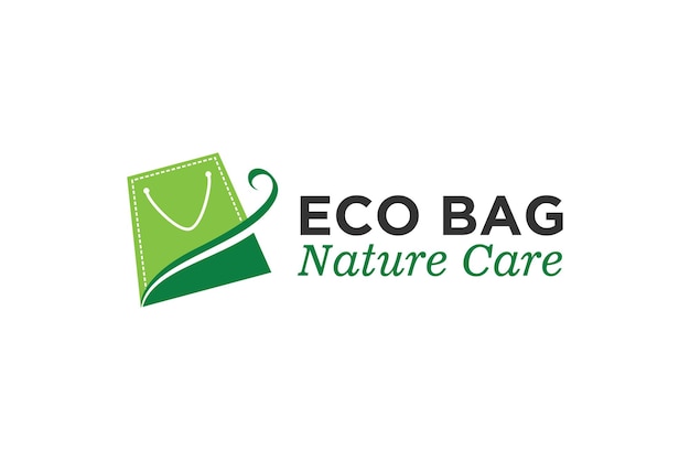Plik wektorowy zielony liść z torbą sklep dla projektu logo sklepu nature market