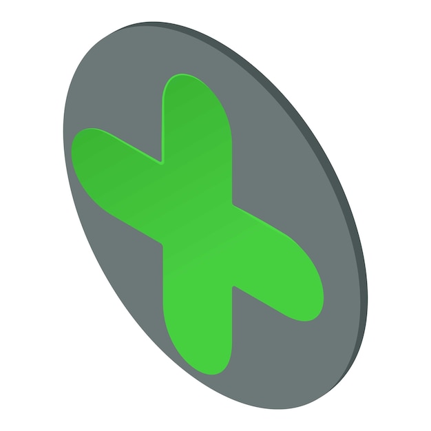 Zielony Plus Ikona Wektor Izometryczny Zaokrąglona Ikona Ikoniczny Symbol Wewnątrz Okręgu