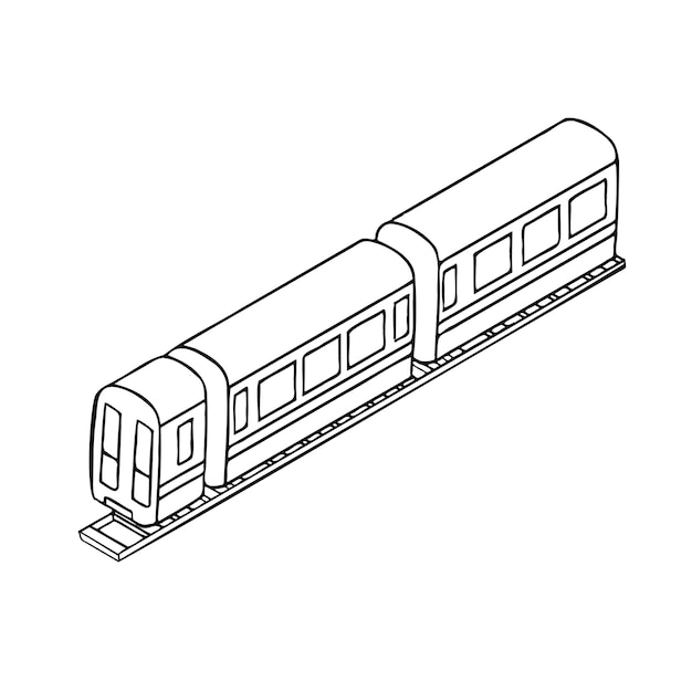 Zielony Pociąg Wagonów Na Szynach Wektor