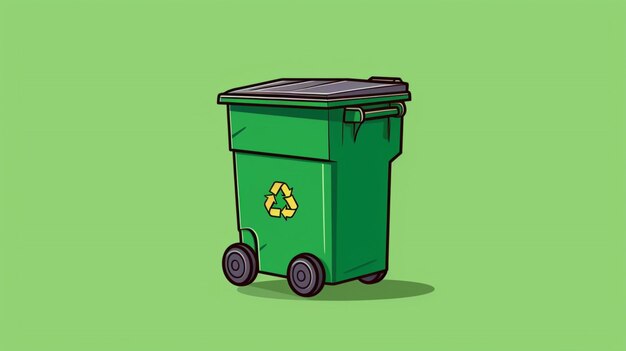 Plik wektorowy zielony pojemnik do recyklingu z logo recyklingu