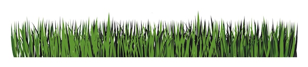 Zielony poziomy sztandar trawy sylwetka Vector