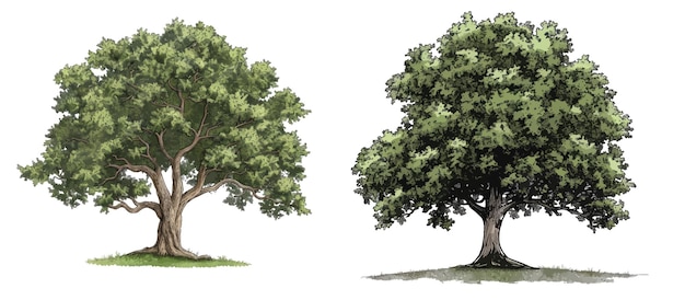 Zielony Rysunek Drzewa Grafika Dębu środowisko Religijna Kreatywna Wiedza Logo Element Marki Genealogia Drewno Ilustracja Wektorowa