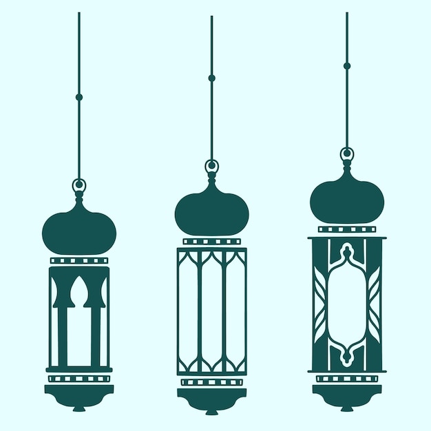 Zielony Świecznik Islamski Z Sylwetką