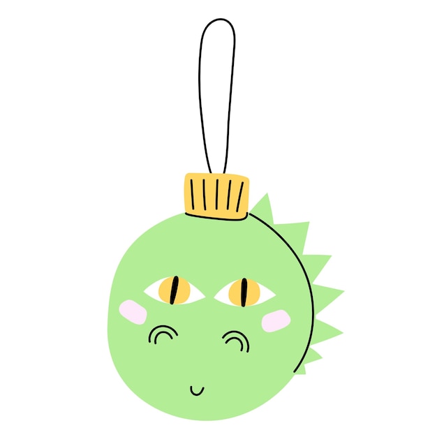 Zielony symbol głowy smoka z 2024 roku w postaci świątecznej kuli Święto Chińskiego Nowego Roku