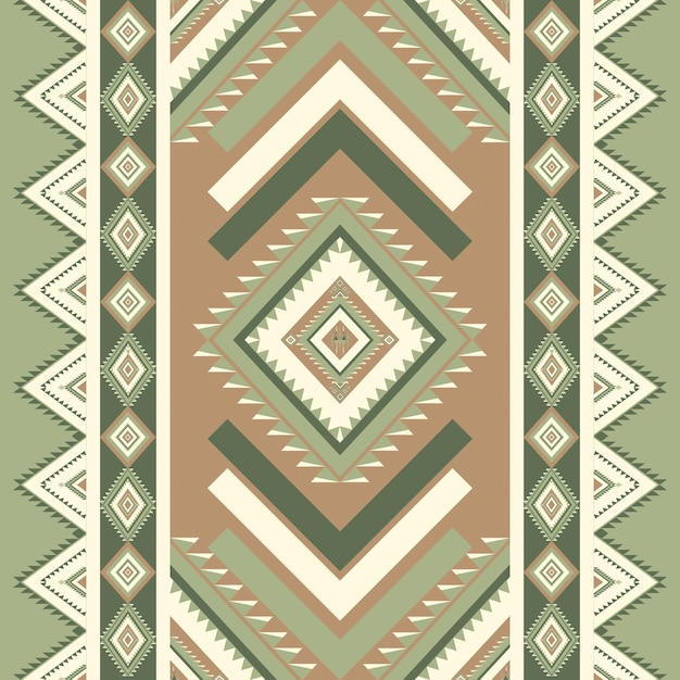 Zielony Vintage Etniczne wzory Ikat tło haftowanie