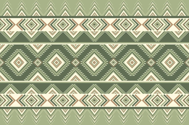 Zielony Vintage Etniczne wzory Ikat tło haftowanie