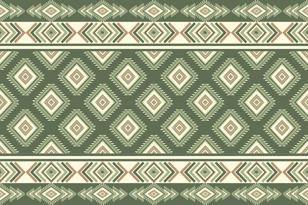 Zielony Vintage Etniczne wzory Ikat tło haftowanie