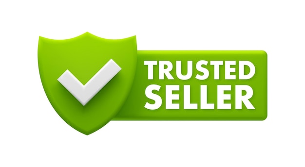 Plik wektorowy zielony znak wyboru dla zweryfikowanych i niezawodnych sprzedawców