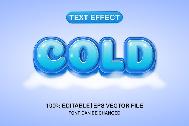 Zimny edytowalny efekt tekstowy 3d