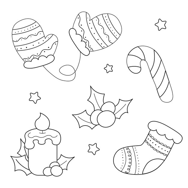 Zimowa książka do malowania Świąt Bożego Narodzenia Czarno-biały Doodle Elementy do malowania i dekoracji