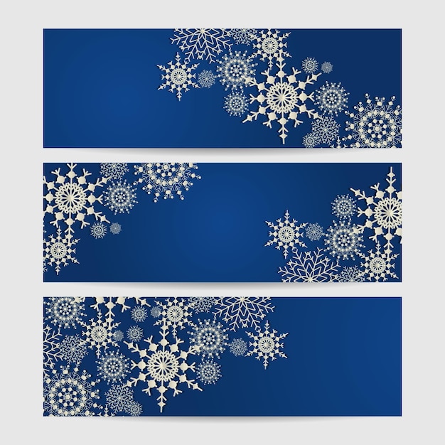 Zimowy Ciemny Niebieski Szablon Projektu Płatka śniegu
