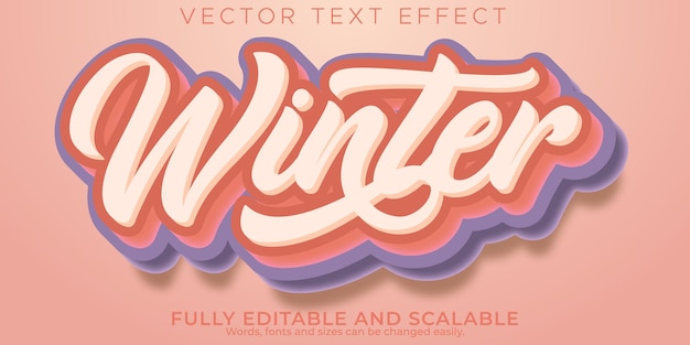 Zimowy Efekt Tekstu, Edytowalna Moda I Miękki Styl Tekstu