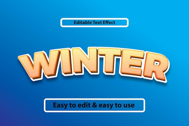 Zimowy Efekt Tekstu, Edytowalny Charakter I Miękki Styl Tekstu
