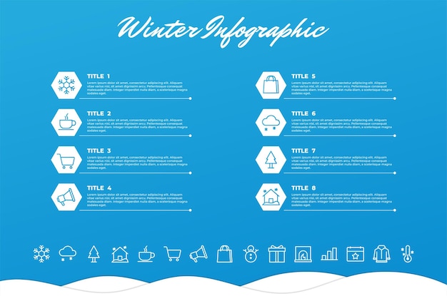 Zimowy Projekt Szablonu Infografiki