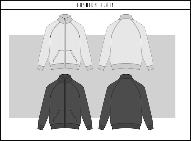 Zipper Jacket Fashion Płaski Projekt Ilustracji