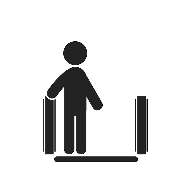 Plik wektorowy zizolowany piktogram znak figurki używać szynki ręcznej dla ruchomych schodów wewnętrznych schody ruchomych sig bezpieczeństwa