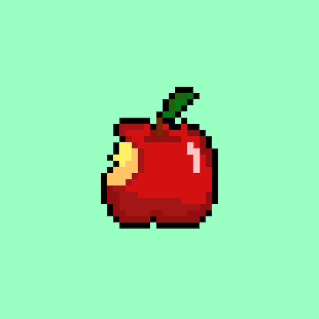 Zjedzone Jabłko W Stylu Pixel Art