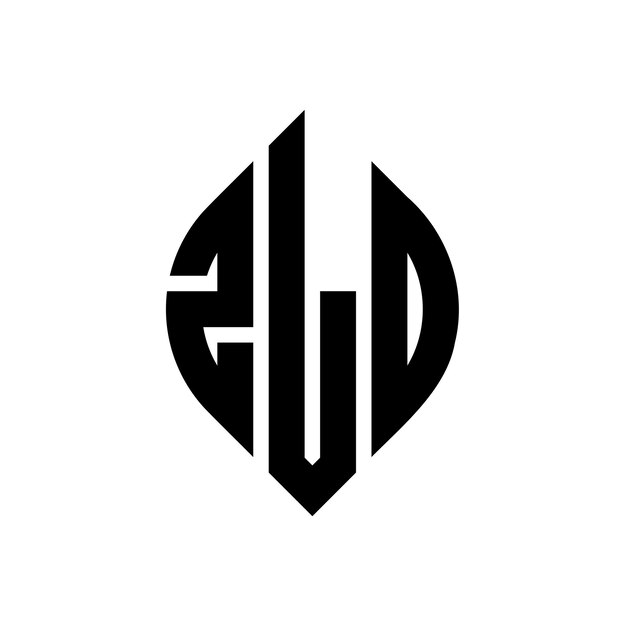 Zld Okrągłe Litery Projektowanie Logo Z Okręgiem I Kształtem Elipsy Zld Elipsy Litery Z Stylem Typograficznym Trzy Inicjały Tworzą Logo Okrągłego Zld Krąg Emblem Abstrakt Monogram Litery Mark Wektor