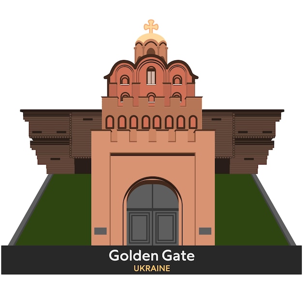 Plik wektorowy złota brama w kijowie ukraina ilustracja wektorowa
