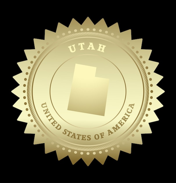 Złota gwiazda etykiety Utah