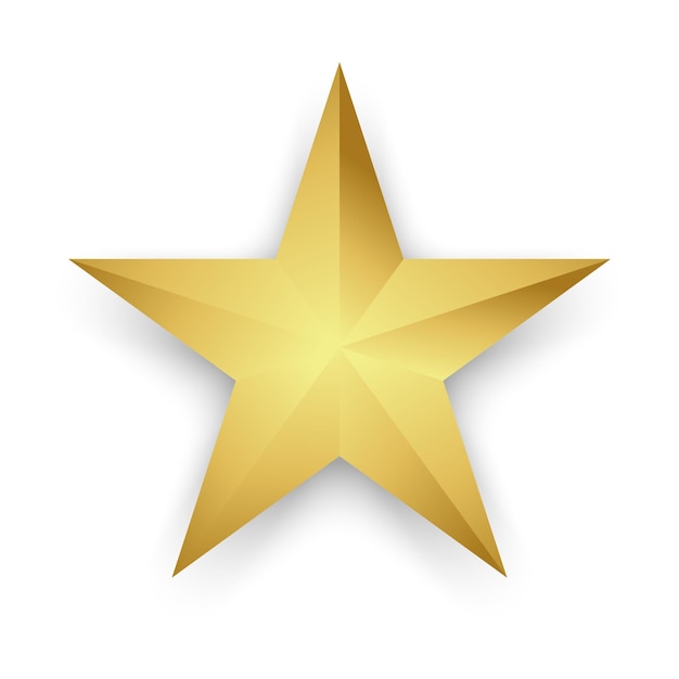 Plik wektorowy złota gwiazda z cieniem na białym tle do świątecznej dekoracji graficznej
