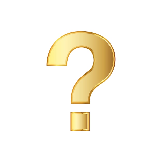 Plik wektorowy złota ikona pytania. ilustracja wektorowa. złoty symbol pytanie na białym tle.