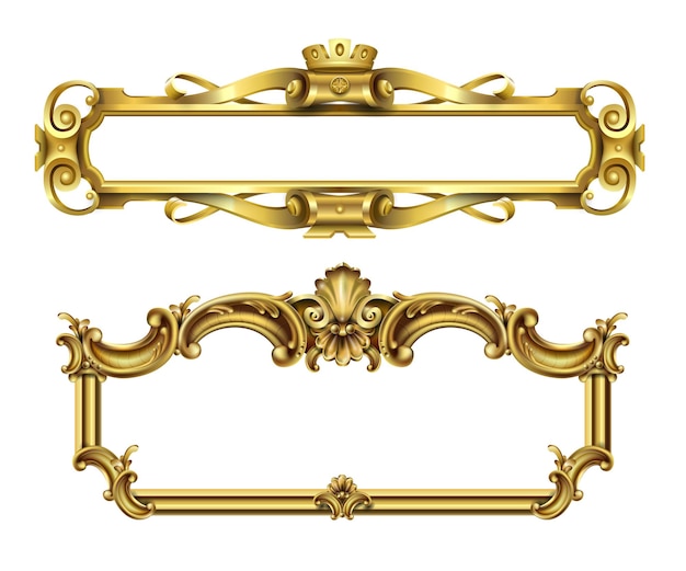 Złota klasyczna rama rokokowego baroku