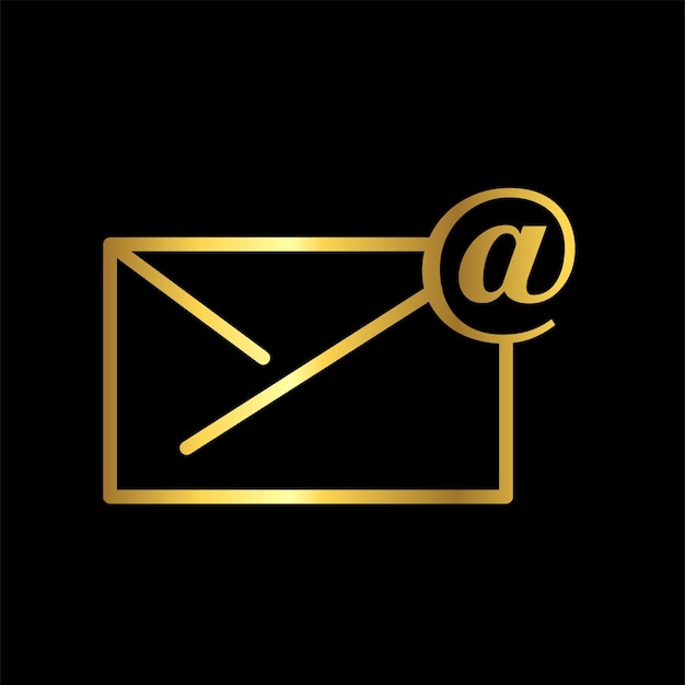 Plik wektorowy złota koperta e-mail ikona wektor szablon logo modna kolekcja płaska konstrukcja