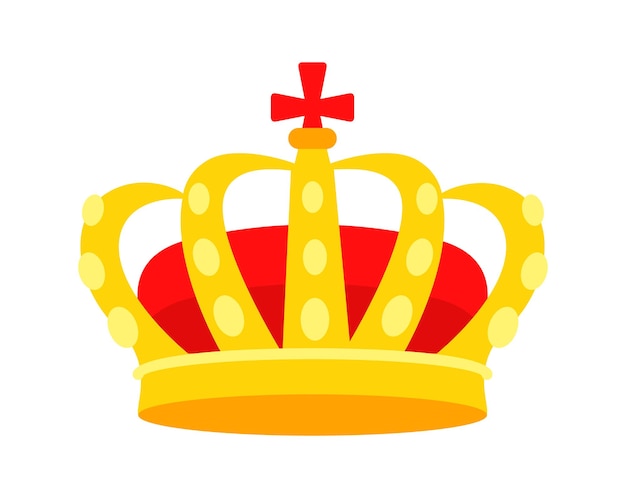 Złota królowa korona reprezentująca władzę i przywództwo monarchii