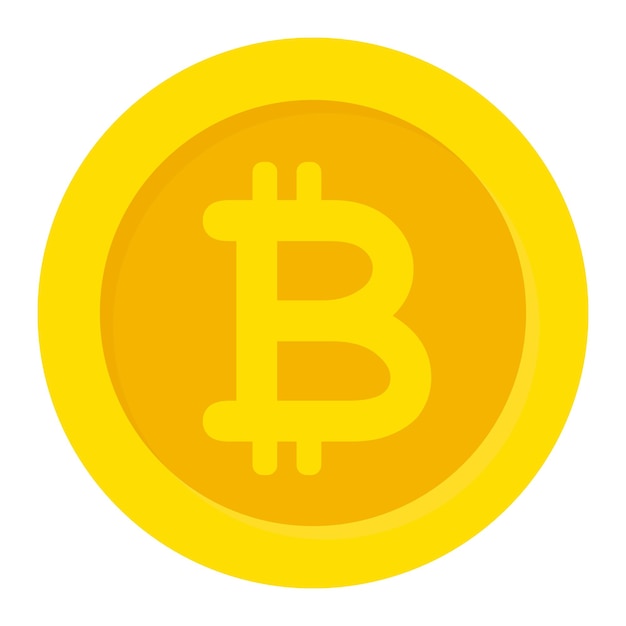 Złota moneta bitcoin Płaska ikona wektora dla aplikacji mobilnych UI lub projektowania stron internetowych
