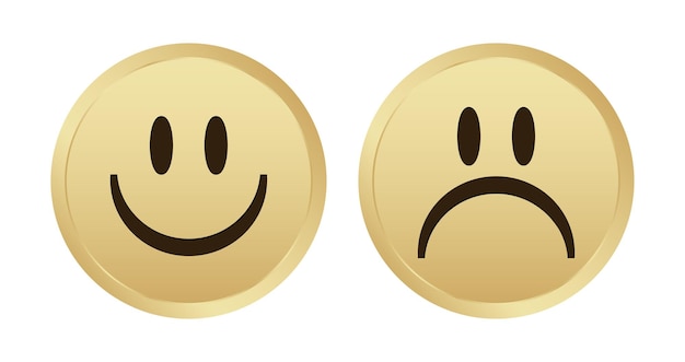 Złota Moneta Emoji Szczęśliwy Twarz Wektor