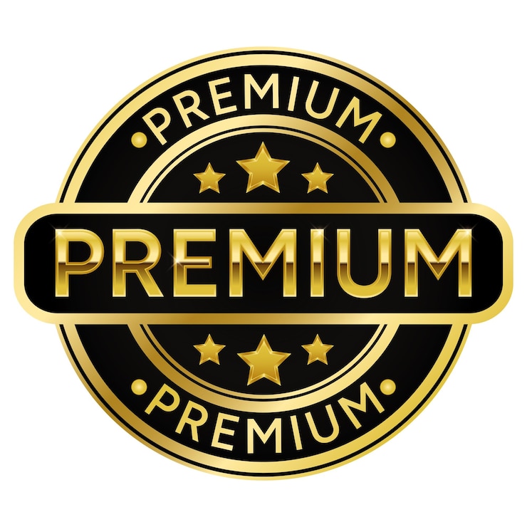 Wektor złota naklejka znaczek premium z ilustracji wektorowych gwiazd