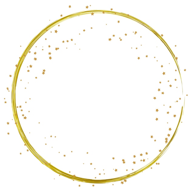 Plik wektorowy złota okrągła ramka z gwiazdami element projektu świąteczna dekoracja świąteczna nowy rok pocztówka