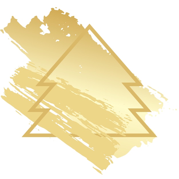 Plik wektorowy złota ramka z choinką kreatywne ramki artystyczne stworzone przy użyciu plam grunge ze złota i różowego złota, aby stylizować miejsce kopiowania tekstu