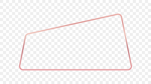 Plik wektorowy złota róża świecąca zaokrąglona ramka w kształcie trapezu izolowana na przezroczystym tle lśniąca ramka z efektami świecącymi ilustracja wektorowa
