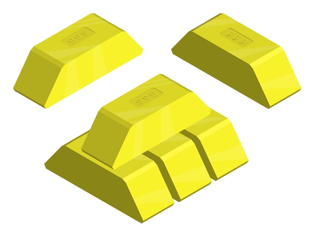 Plik wektorowy złota sztabka o szczelności metalu 999 zachowanie bogactwa w metalach szlachetnych wektor izometryczny 3d