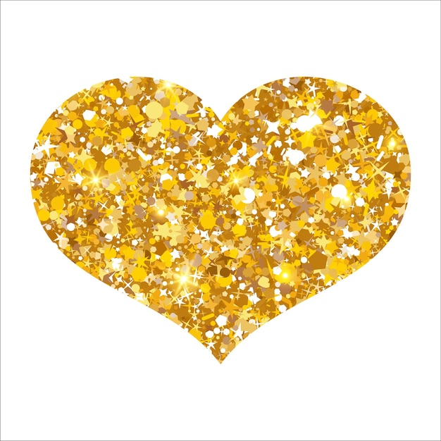 Plik wektorowy złote błyszczące serce luksus lśniący kształt serca błyszczący symbol miłości
