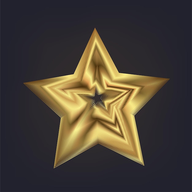 Złote Gwiazdy Z Dwoma Srebrnymi, Wektorowymi Złotymi Gwiazdami Logo. Gwiazda Symbol Ikona Wektor Szablon.