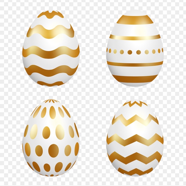 Złote I Białe Jajka Wielkanocne