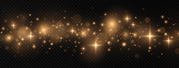 Złote Iskry I Gwiazdy Błyszczą Specjalnym Efektem świetlnym