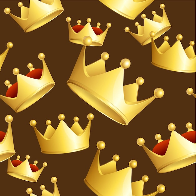 Złote korony wzór tła na brązowe nagrody dla ilustracji wektorowych zwycięzcy