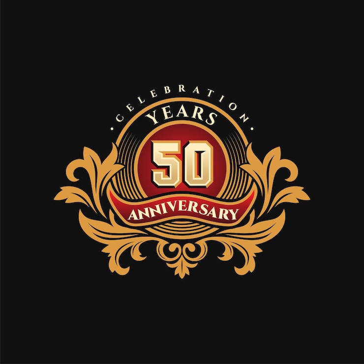 Wektor złote logo 50-lecia