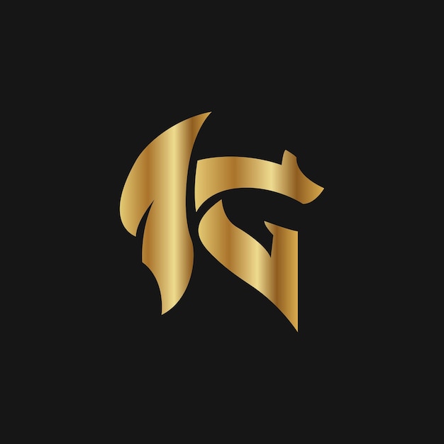 Plik wektorowy złote logo smoka z czarnym tłem