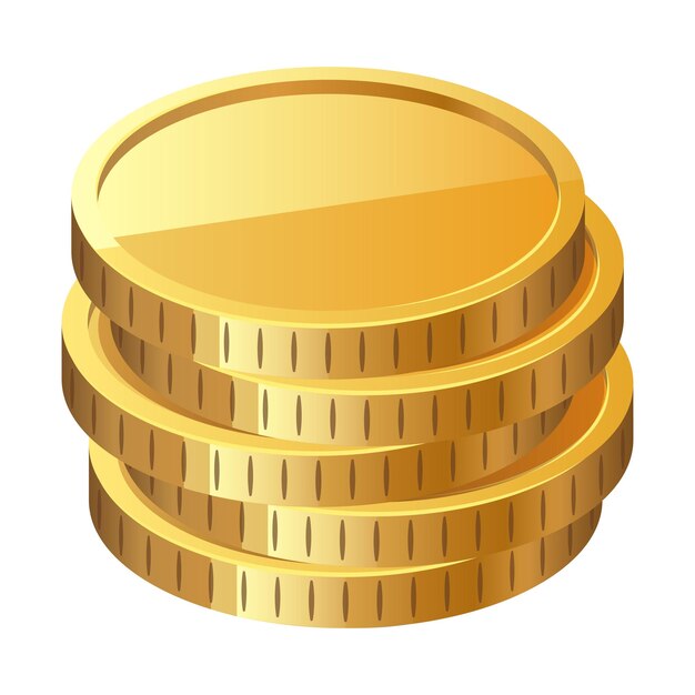 Plik wektorowy złote monety, gotówka, pieniądze w stosach, izolowane na białym, przezroczystym tle.