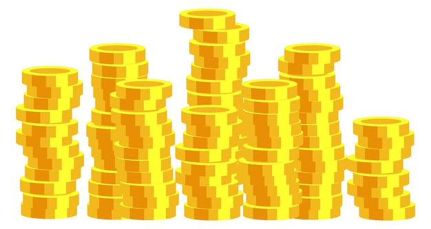Plik wektorowy złote monety na stosie pieniądze na stosie ikona bogactwa