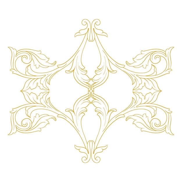 Plik wektorowy złote obramowanie i ramka w stylu barokowym. elementy ozdobne