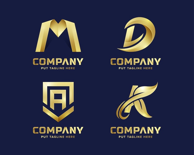 Złote Streszczenie List Początkowe Logo Szablon Dla Firmy
