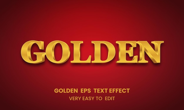 Złoty 3d Edytowalny Styl Szablonu Efektu Tekstowego Premium Wektorów