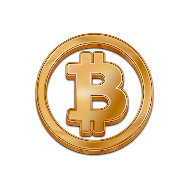 Złoty bitcoin modny styl 3d wektor ikona